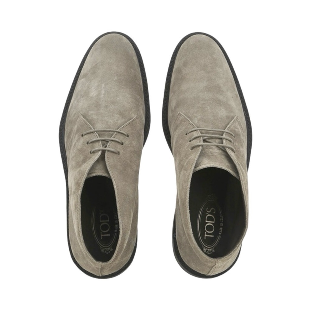 TOD’S Suede Peat Desert Ankle Boots Rubber Soles Lace Up Casual Luxury Heritage
